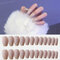 24Pcs/Box Full Cover Frosted Ballet Nail Tips Almond Press On Nails Wearable Fake Nail with Glue - 12