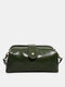 Women Artificial Leather Vintage Portable Large Capacity Crossbody Bag Retro Shoulder Bag - Green