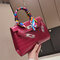 Women Faux Leather Casual Crocodile Pattern Handbag Crossbody Bag Shoulder Bag - Red