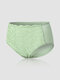 Plus Size Women Flowery Lace Spliced See Through Panties - Green