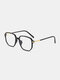 Unisex Resin Full Square Frame Anti-blue Light Eye Protection Vintage Flat Glasses - Black+Gold