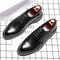 Men Carved Mcrofiber Leather Non Slip Brogue Casual Formal Shoes - Black