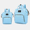 Women Canvas Casual Mummy And Kids  Patchwork Backpack - #10