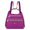 Women Nylon Waterproof Double-sided Crossbody Bag Multifunctional Shoulder Bag Backpack - Purple
