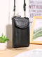 All-Match Faux Fur Multi-Pockets Crossbody Bag Large Capacity Long Phone Bag - Black