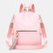 Women Oxford Three-purpose Bag Anti-theft Waterproof Backpack Shoulder Bag Handbag - Pink