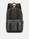 Men Canvas Fabric Vintage Large Capacity Backpack Outdoor Working Casual Laptop Bag - Gray