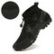 Men Knitted Fabric Breathable High Top Sport Casual Hiking Boots - Black