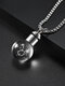 Trendy Spherical-shaped Twelve Constellation Luminous Pendant Glass Stainless Steel Necklace - #02
