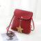 Star Decorational Flap Faux Leather Shoulder Bags Crossbody Bag Phone Bag For Women  - Red