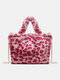 Women Chains Plush Leopard Handbag Crossbody Bag Shoulder Bag - #10