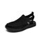 Men Outdoor Woven Elastic Slip On Soft Casual Sandals - Black