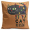 Cute Cartoon Animals Cotton Linen Throw Pillow Case Home Sofa Car Office Cushion Cover - C
