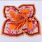 Women Pure Silk Square Scarf Print Flowers Soft Shawl Travel Silky Warm Towel - Orange