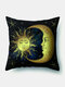 1 STÜCK Sonne Mond Mandala Muster Kissenbezug Dekokissenbezug Heimtextilien Planeten Kissenbezug - #07