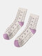 Women Thicken Solid Color Embroidery Sweet Casual Winter Keep Warm Tube Socks - #03