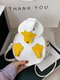Women Cute PU Leather Patchwork Duck Shape Cartoon Bags Crossbody Bag - White