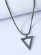Trendy Simple Triangular-shaped Pendant Titanium Steel Necklace - Black