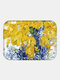 Floral Overlay Print Pattern Floor Mats Flannel Water Absorption Antiskid Floor Mat Bath Room Door Mat - #08