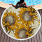 Sunflower Round Beach Towel Blanket Hawaii Hawaiian Tropical Large Microfiber Terry Beach Roundie Palm Circle Picnic Carpet Yoga Mat with Fringe - #8
