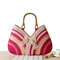 Lace Stylish Travel Cute Straw Beach Bags For Women - Rose