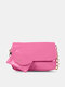 2 पीसीएस महिला अशुद्ध चमड़ा ठोस रंग बड़ी क्षमता श्रृंखला संयोजन बैग क्रॉसबॉडी कंधे बैग - गुलाबी