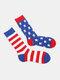 3 Pairs Men Cotton Stars Striped American Flag Pattern Breathable Socks - #01