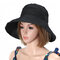 Women Summer Foldable Anti-UV Protective Beach Sun Hat Outdoor Driving Wide Brim Visor Cap - Black