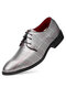 Men British Stylish Pointed Toe Lace Up Business Dress Shoes - Black
