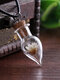 Vintage DIY Dried Flowers Women Necklace Small Daisy Drop-Shaped Drift Bottle Pendant Necklace - White