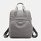Women Casual USB Charging Multifunction Solid School Bag Backpack - Grey