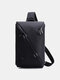 Men Waterproof Expandable Large Capacity USB Charging Crossbody Bag Sling Bag Chest Bag Storage Bag - Black