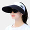 महिला फोल्डेबल सनशेड एंटी-पराबैंगनी कवर खाली शीर्ष टोपी - ब्लैक 1 #