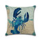 Ocean Octopus Sea House Cangrejo Impreso Funda de cojín de lino de algodón Sofá cuadrado Coche Funda de almohada decorativa - #4