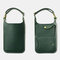 Men EDC Genuine Leather 6.1 Inch Phone Holder Waist Belt Bag - Green