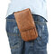 Men Portable Vintage PU Leather 4.7/5.1/5.5/6.3inches Phone Bag Waist Bag Card Bag - Coffee