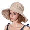 Women Summer Foldable Anti-UV Protective Beach Sun Hat Outdoor Driving Wide Brim Visor Cap - Khaki