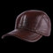 Leather Hat Men's New Leather Hat Men's Leather Hat Casual Outdoor Baseball Cap Adjustable - Dark Brown