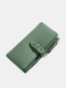 Women PU Leather Sweet Multiple Card Slots Long Purse Daily Soft Clutch Bag - Green
