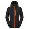 Mens Patchwork Hooded Waterproof Quick-drying Breathable Soft Shell Sport Casual Outdoor Jacket - Black