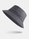 Unisex Cotton Wide Brim Creative Fashion  Couple Hat Bucket Hat - Gray
