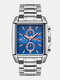 6 Colors Stainless Steel Men Casual Business Watch Decorative Calendar Luminous Pointer Quartz Watches - Blue