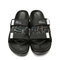 Men Double Gradient Color Band Slippers Comfy Non Slip Beach Sandals - Black1