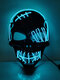 1 PC One-Eyed Pirate Mask Halloween LED Light Up Mask For Festival Halloween Cosplay Costume For Men Women Kids - Ice Blue