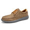 Men Microfiber Leather Soft Sole Non Slip Casual Shoes - Brown