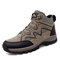 Men Outdoor Slip Resistant Large Size Patchwork Casual Hiking Boots - Khaki