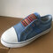 Large Size Women Casual Canvas Vulcanized Slip On Flat Shoes - Blue