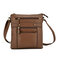 Women Pure Color Multi-pocket Messenger Bag Shoulder Bags Crossbody Bag  - Brown
