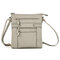 Women Pure Color Multi-pocket Messenger Bag Shoulder Bags Crossbody Bag  - Gray