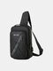 Casual Business USB Charging Stitching Color Multifunction Waterproof Anti-Scratch Chest Bag - Black